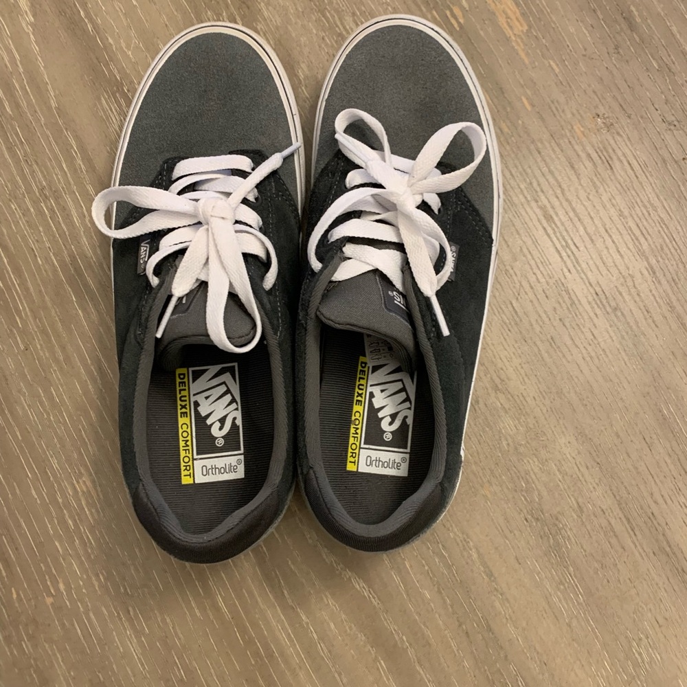 Vans Gray Sneakers with White Laces